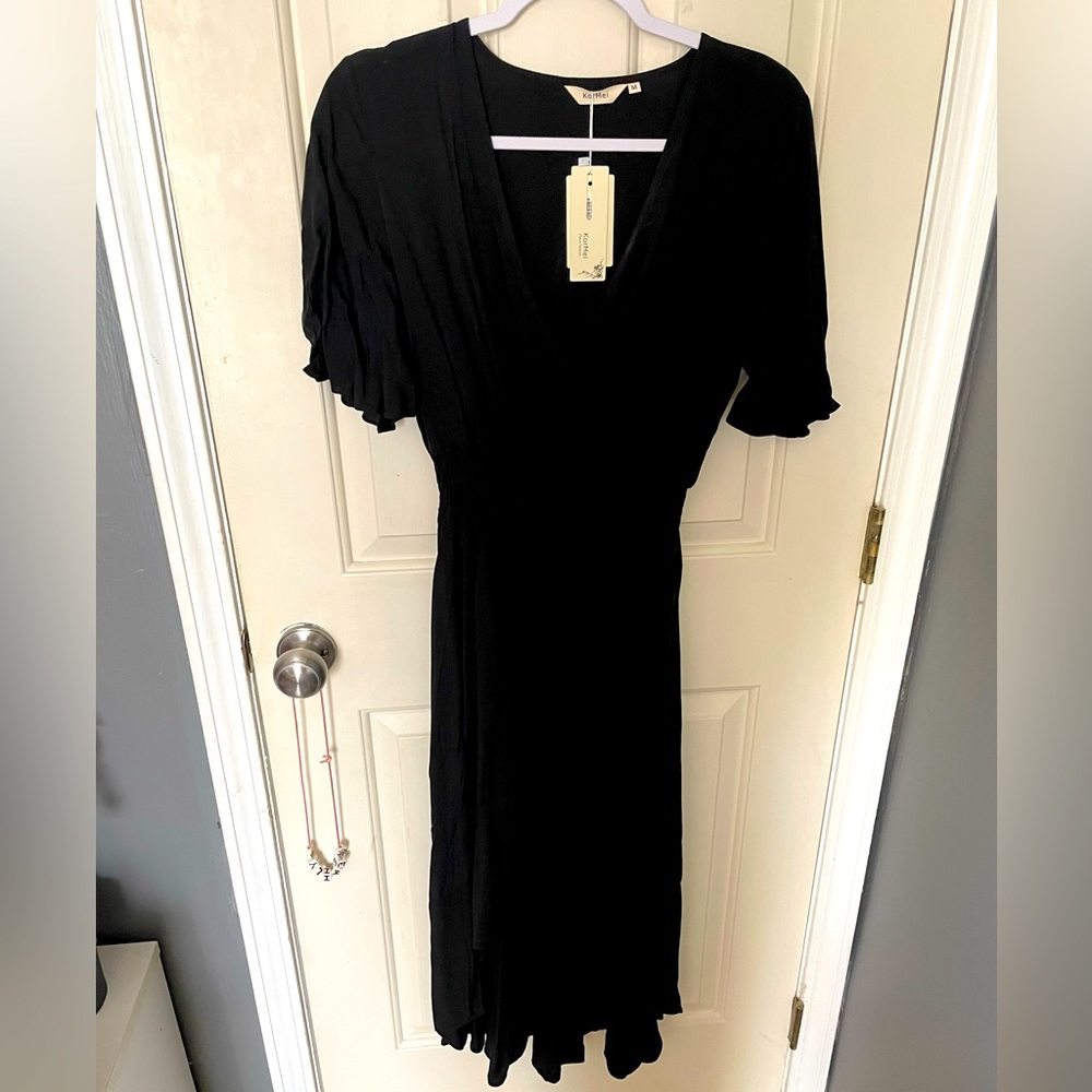 Black asymmetrical dress